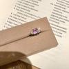 Women's S925 Sterling Silver Square Natural Amethyst Ring Adjustable Open Garnet Topaz Jewelry Gift