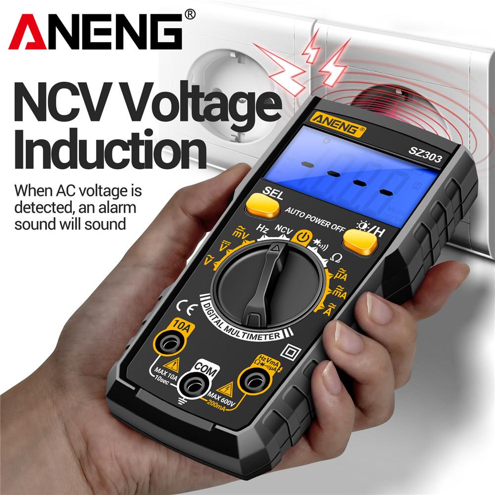 New Multifunctional ANENG SZ303 Smart Digital Multimeter 1999 Count AC/DC Voltage Current Electrical Data Retention High Precision Professional Tools