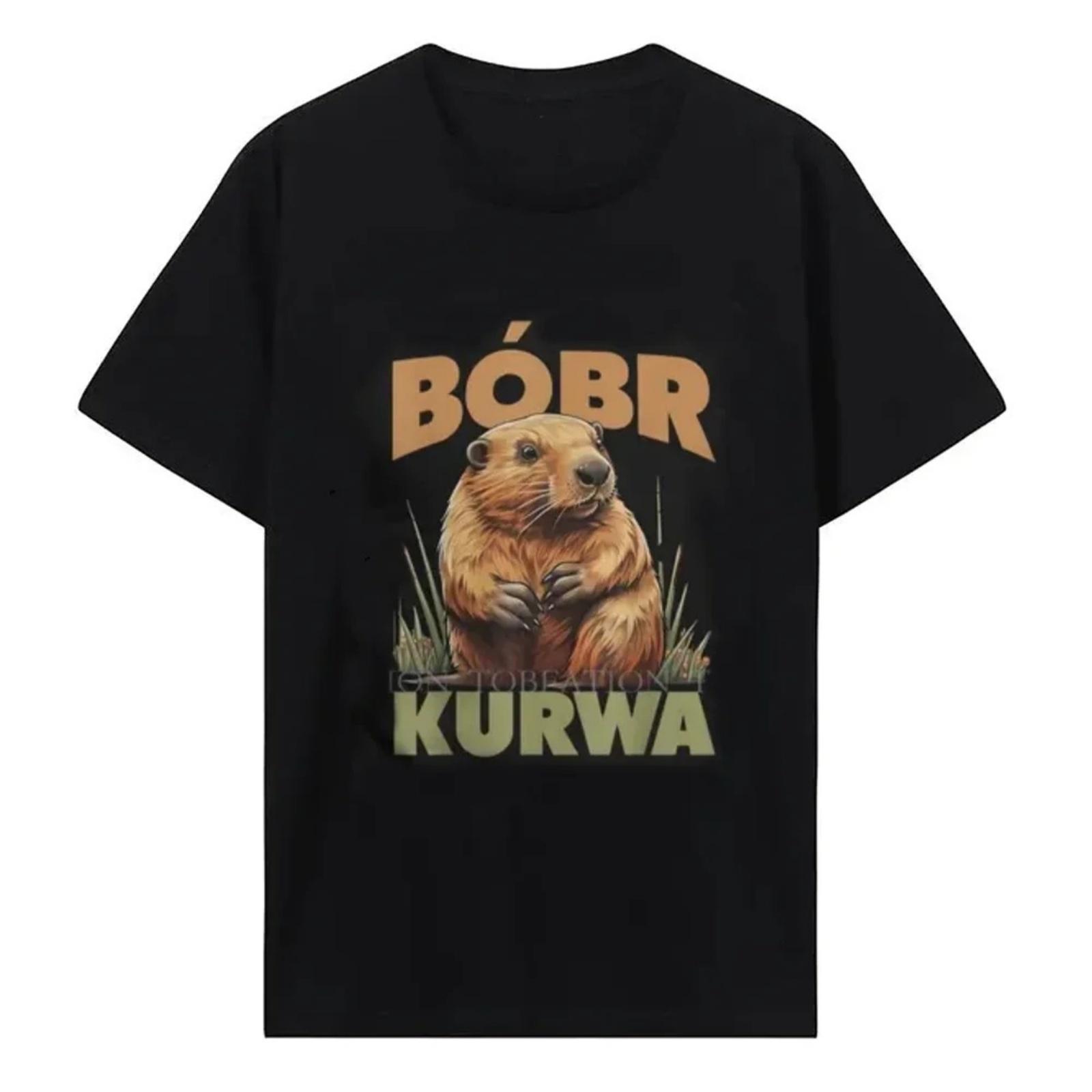 Beaver Newest TShirts Kurwa Bobr Bober Harajuku Pure Tops T Shirt Round Neck women s clothing S