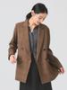 Ray Beams Women's Check Jacket, 4-Button, Brown, 1