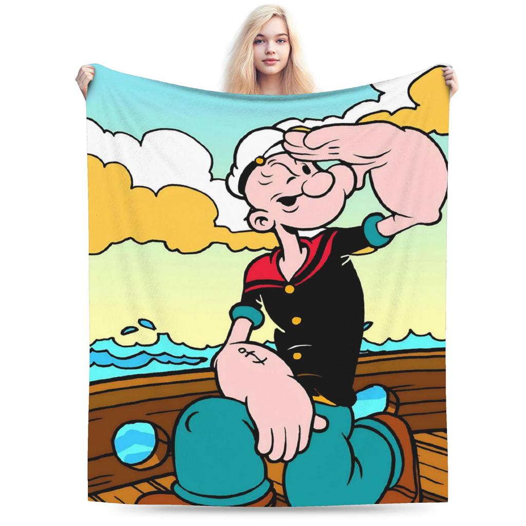 Popeye Blanket Fleece Relax Super Soft Throw Blankets for Home Quilt