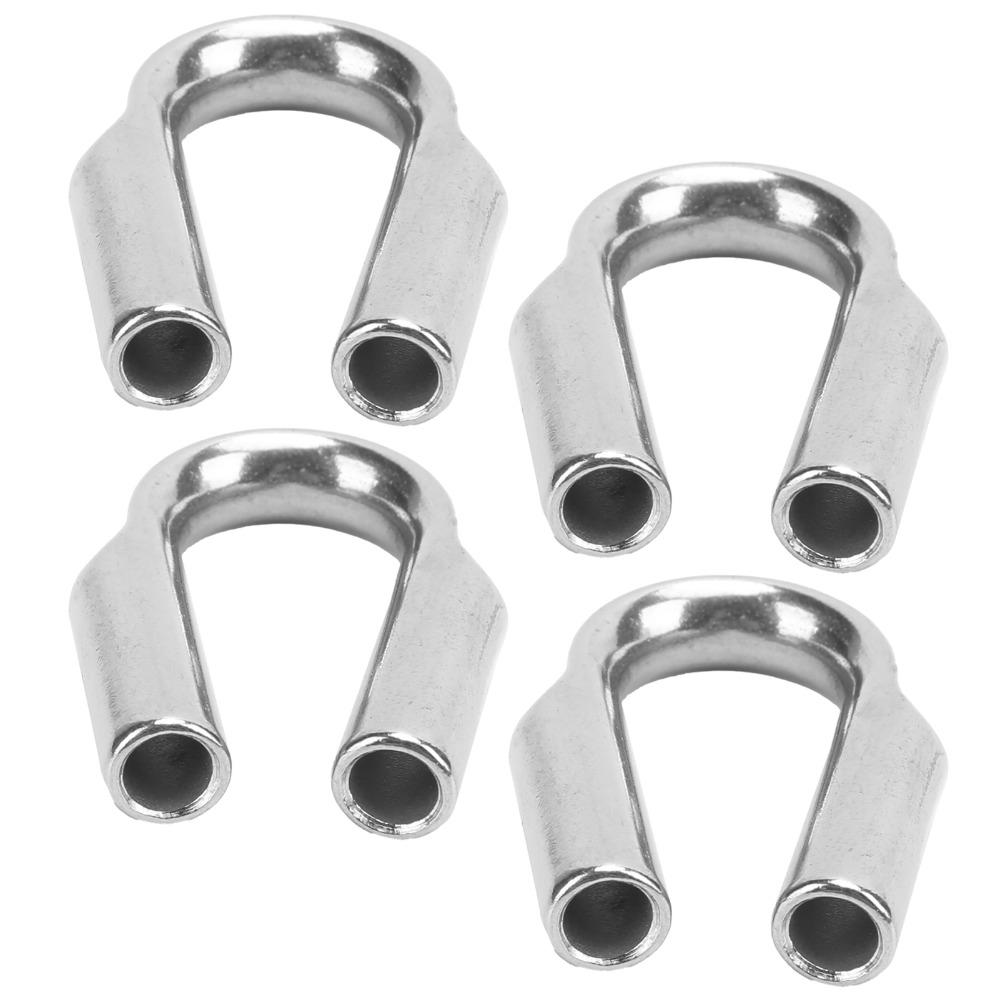 4pcs Durable Stainless Steel Thimbles Antirust Heavy Duty Thimble Winch Rope Thimble For Camping