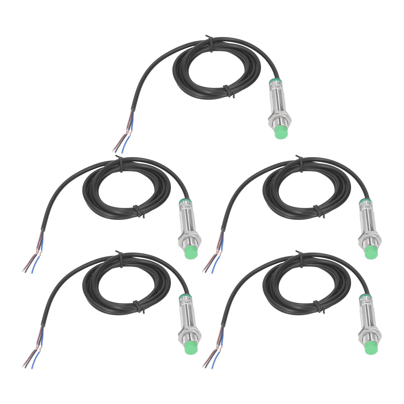 

5шт индуктивный датчик приближения бесконтактный переключатель приближения M12 NPN нормально открытый 6‑36 В постоянного тока