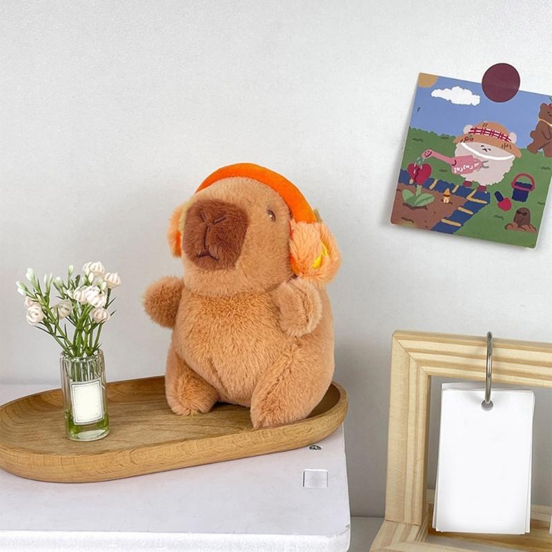 Fashionable Elegant Color Capybaras Keychain Charm Lovely Dress Up Sturdy Plush Pendant for Bags and Keys Decoration