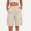 Damen High Waist Lockere Cargo-Shorts mit Taschen Weiter Bein Outdoor Wandershorts Lässige Leichte Unterteile für den Sommer