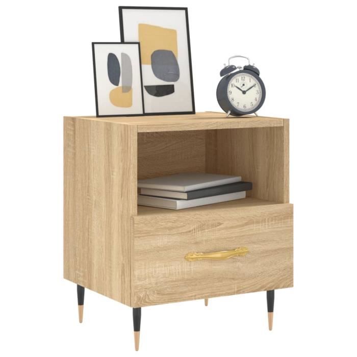 VidaXL Tables de chevet 2 pcs chêne sonoma 40x35x47,5 cm 827395