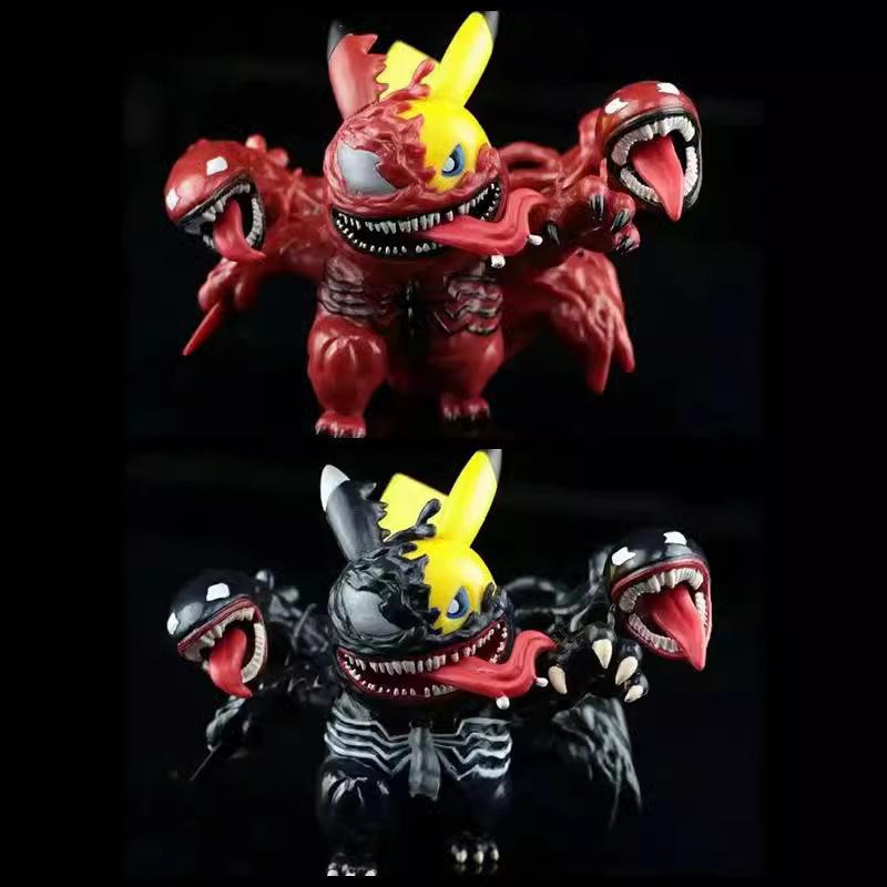 Carnage Cosplay Pikachu Action Figure - Red Q Version Statue Spider-Man Theme Desktop Decor for Adult Collection