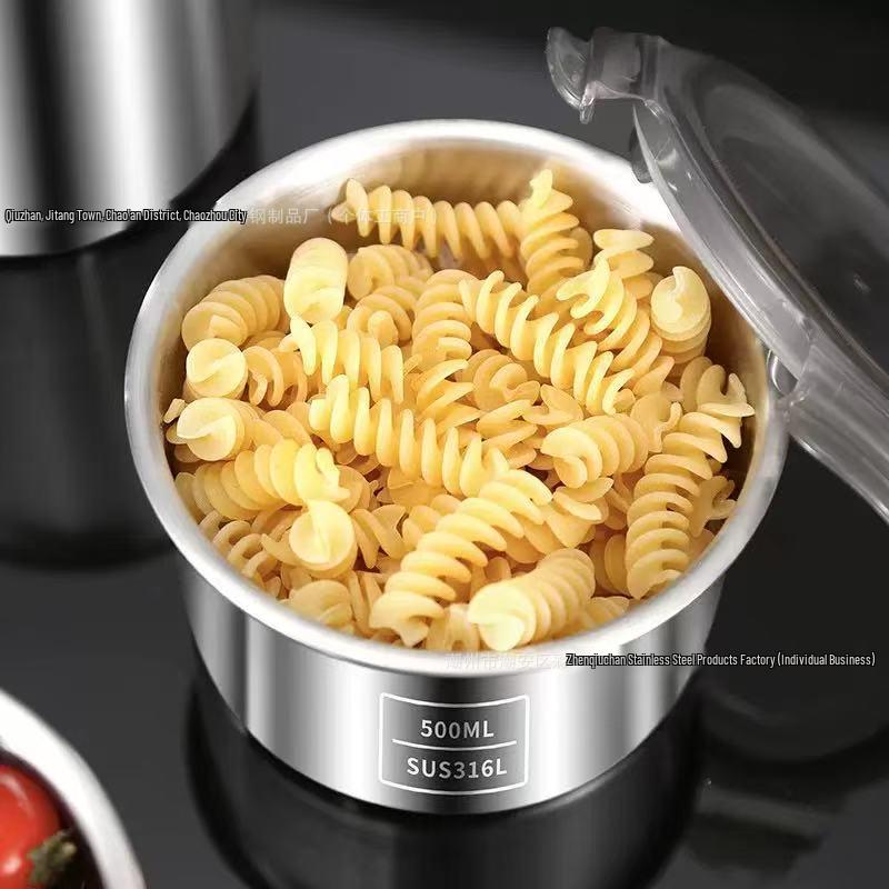 304 Stainless Steel Tea, Cereal, Spice, Nut, Coffee Storage Can with Lid