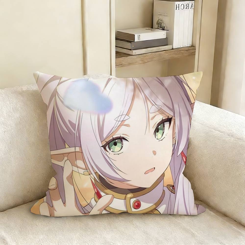 Frieren Anime Beyond Journeys End Pillow Case Living Room Sofa Cushion Cover Suitable For Home Bedroom Room Decoration