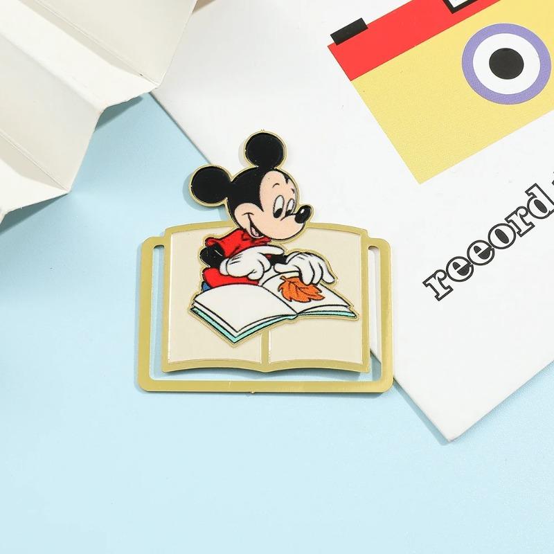 Cute Cartoon Mickey and Friends Bookmarks Anime Book Clips Metal Book Mark Anime Fans Collection Gift for Book Lovers Stationery