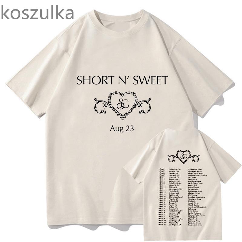 Sabrina Carpenter Graphic Tee Shir Vintage Gothic Fashion Short N' Sweet T-shirt Man 100% Cotton Oversized T Shirts Streetwear