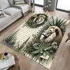 1PC Lion Plant Non-Slip Floor Carpet Compatible for Office&Living Room&Dining Room - Flat-Weave Machine- Soft & Pattern-E285