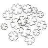 10Pcs Flowers Stainless Steel Pendants Steel Color Four Leaf Clover Charms Hollow Bezels for DIY Resin Frame Mold Jewelry Making