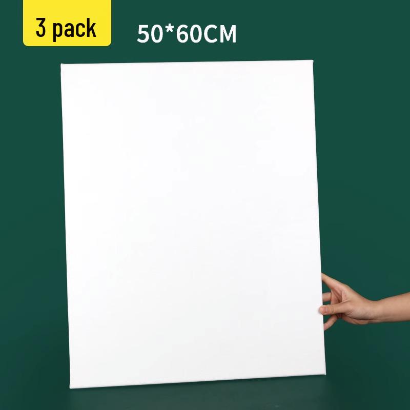 Long Strip Solid Wood Framed Canvas: Rectangle Acrylic Painting On Pure Cotton Linen