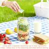 Salad Jar with Side Opening, Mason Jar Salad Container for Lunch with Dressing Compartment, Leak-Proof Portable Pod Jar, Microwave & Dishwasher Safe