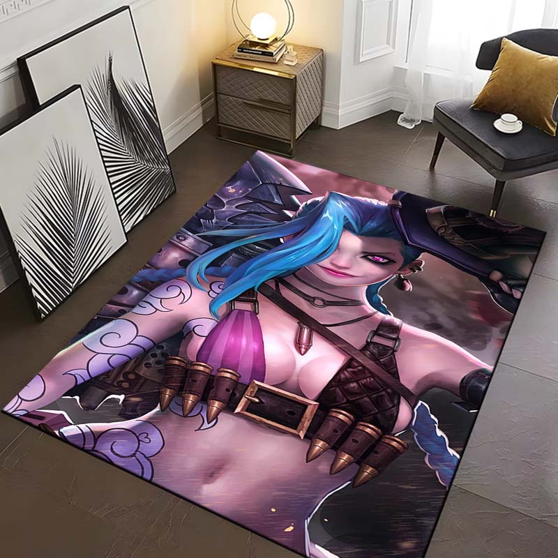 15 Size Game Lol Jinx-x Pattern Rug Carpet for Living Room Bathroom Mat Creative Doormat Carpet for Bedroom Home Decor