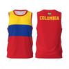 Kolumbien Flagge Herren Basketball Sport Laufen Fitness Multifunktions Ärmelloses T-Shirt Exklusiv Benutzerdefinierter Name Nummer
