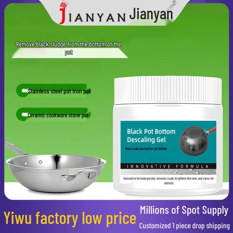 Schwarzer Algen-Schlammentferner - Edelstahl & Topfentkalker Gel für Gewerbeküchen