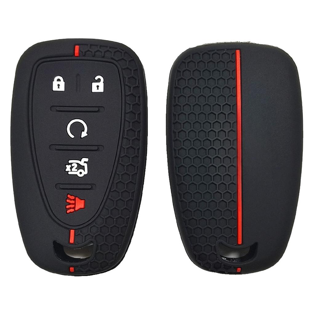 Rubber Car Key Fob Cover Silicone Protector Case Set for Chevrolet Cruze 2016 Malibu XL 5 Buttons Keyless Go Remote Accessories