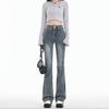Retro versatile micro-flared jeans for women's 2025 autumn and winter new high-waisted and thin hips-covering horseshoe jeans