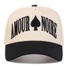 Baseball Stitching Embroidered Spades Noire Amour Neutral Gender Women  Men For Caps Spring And Autumn Outdoor Adjustable Casual Hats Hip Hop Urban