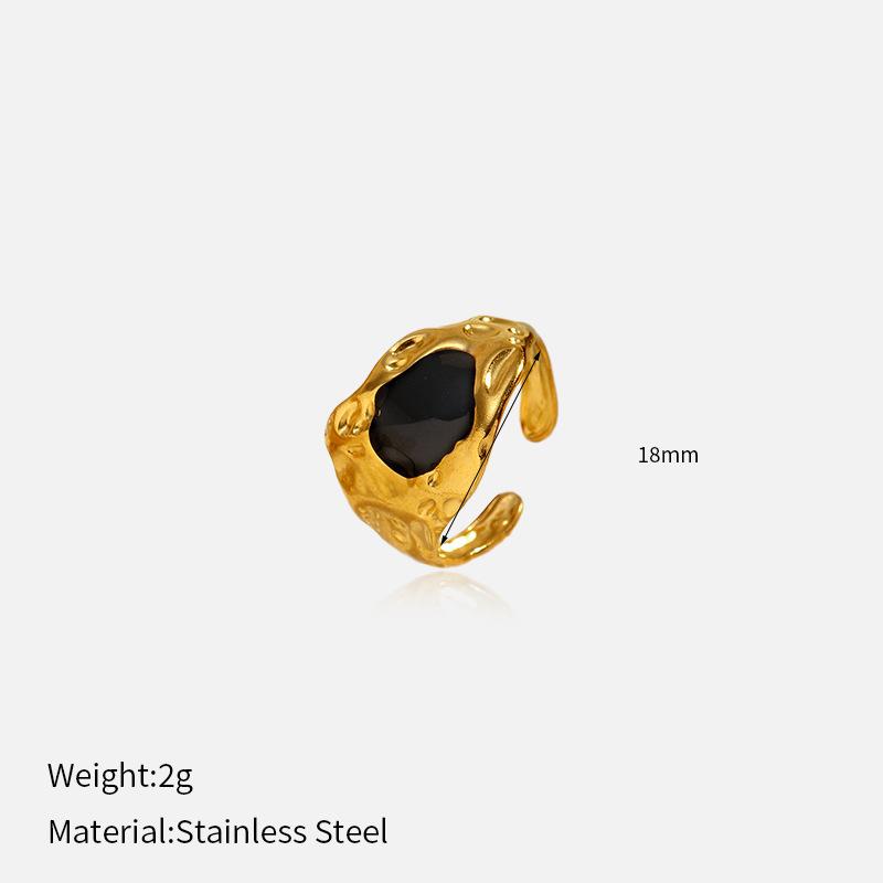 Chenhe Stainless Steel Jewelry Fashion Light Luxury Titanium Steel Jewelry Women's High-end Sense Niche Does Not Fade Open Ring