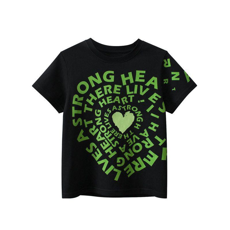 Children's European and American Style Unisex Short-Sleeve Clothing 2026 New Summer Sports Thin Pure Cotton Short-Sleeve T-Shirt Trendy