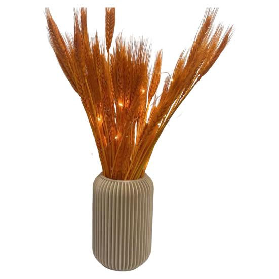 

Wheat Table Lamp Cordless Rustic Golden Wheat Ear Light Warm White LED Desktop Light for Bedroom Living Room Dining Room Wedding Party