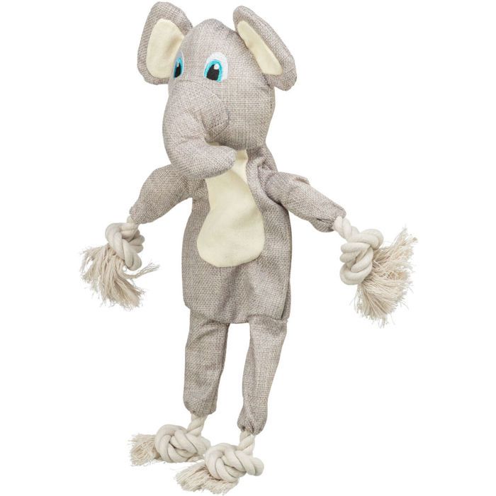 Jouet peluche - TRIXIE - Éléphant - Gris - Doux - Durable