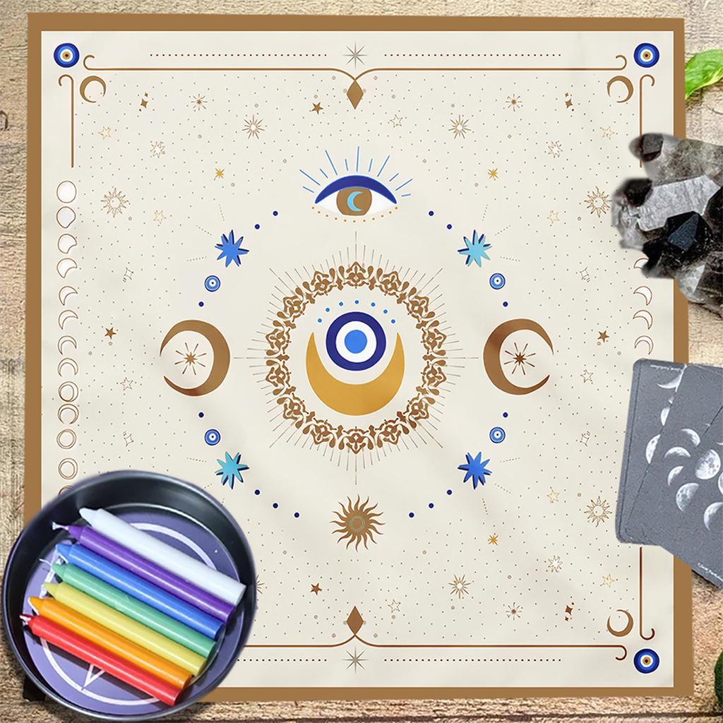 Tarots Tablecloth Altars Cloth Eye Moon Pattern Astrology Tablecloth Divinations Card Cloth Tapestry Wall Decoration