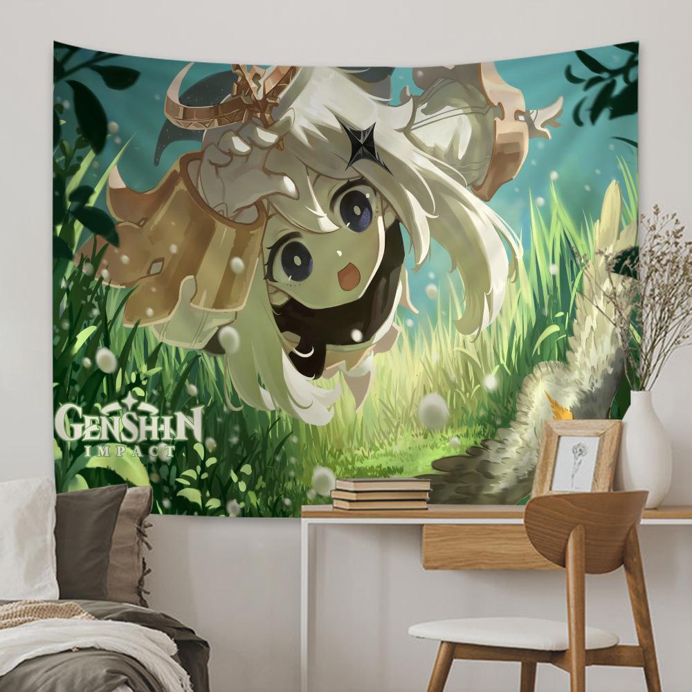 Genshin Impact Paimon Hippie Wall Hanging Tapestries Art Science Fiction Room Home Decor Kawaii Room Decor