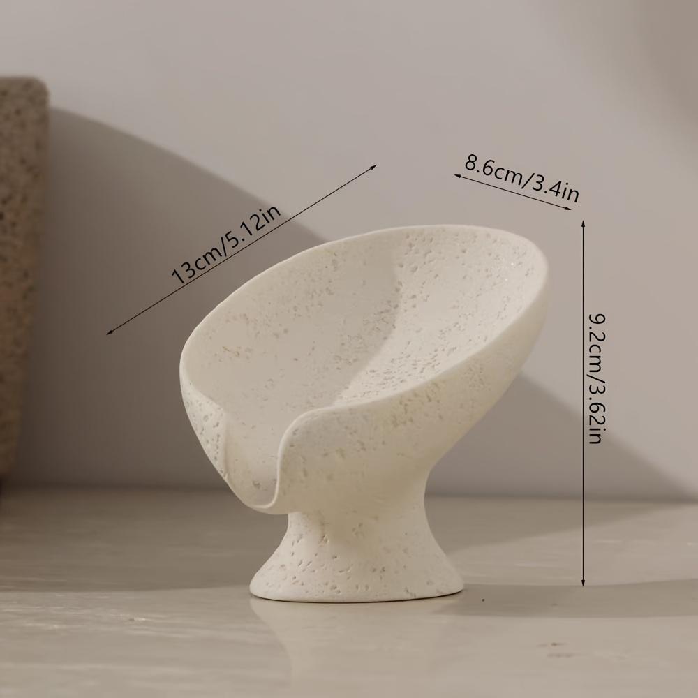 

Hotel Travertine Lotus Soap Holder Drainable Bathroom Storage Box Portable Non Metal белый