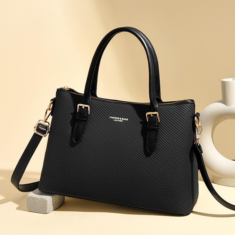 Handbag Fashion Contrasting Women's Bag Simple Large Capacity Commuting Tote Bag Temperament Middle-aged Mother Bag