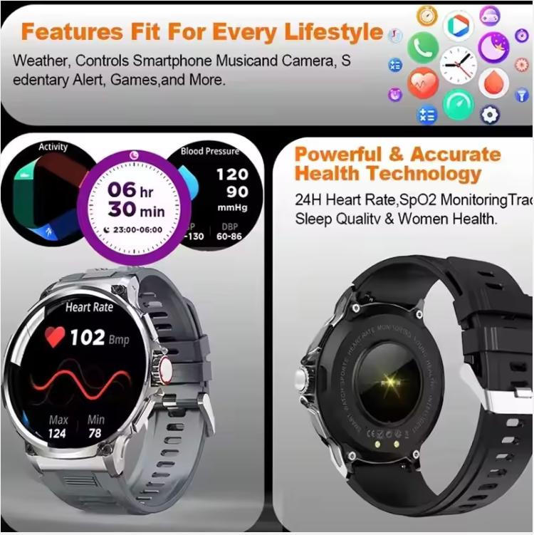 2025  New V69 1.85" Ultra HD Display Smartwatch Men 710 mAh Large Battery,400+ Watch Faces Smart Watch For Android iOS Phone