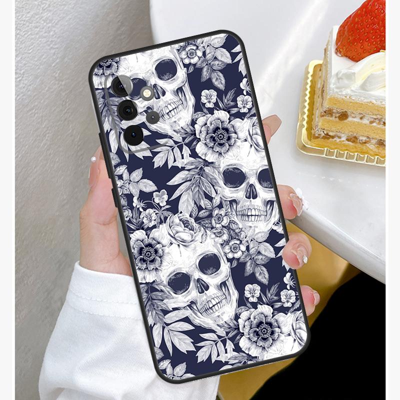 

Gothic Skull Case For Samsung Galaxy A15 A25 A35 A55 A51 A71 A12 A32 A52 A13 A33 A53 A14 A34 A54 Cover Samsung A21S