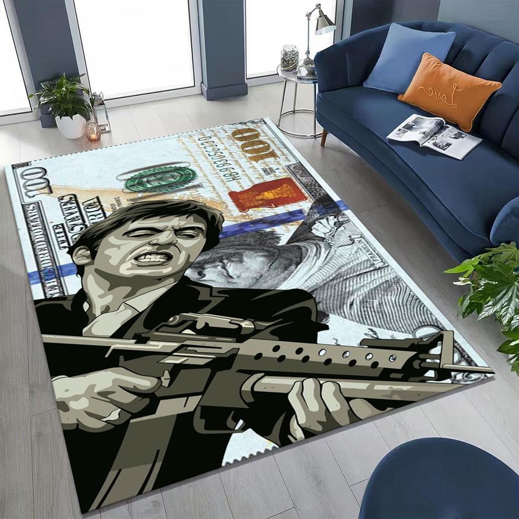 Classic Scarface Tony Montana Movie Art Carpet Rug for Bedroom Living Room Sofa Home Doormat Decor,Large Kids Non-slip Floor Mat