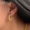 Stainless Steel ACC Gold-Plated Geometric Threaded Hoop Earrings for Women