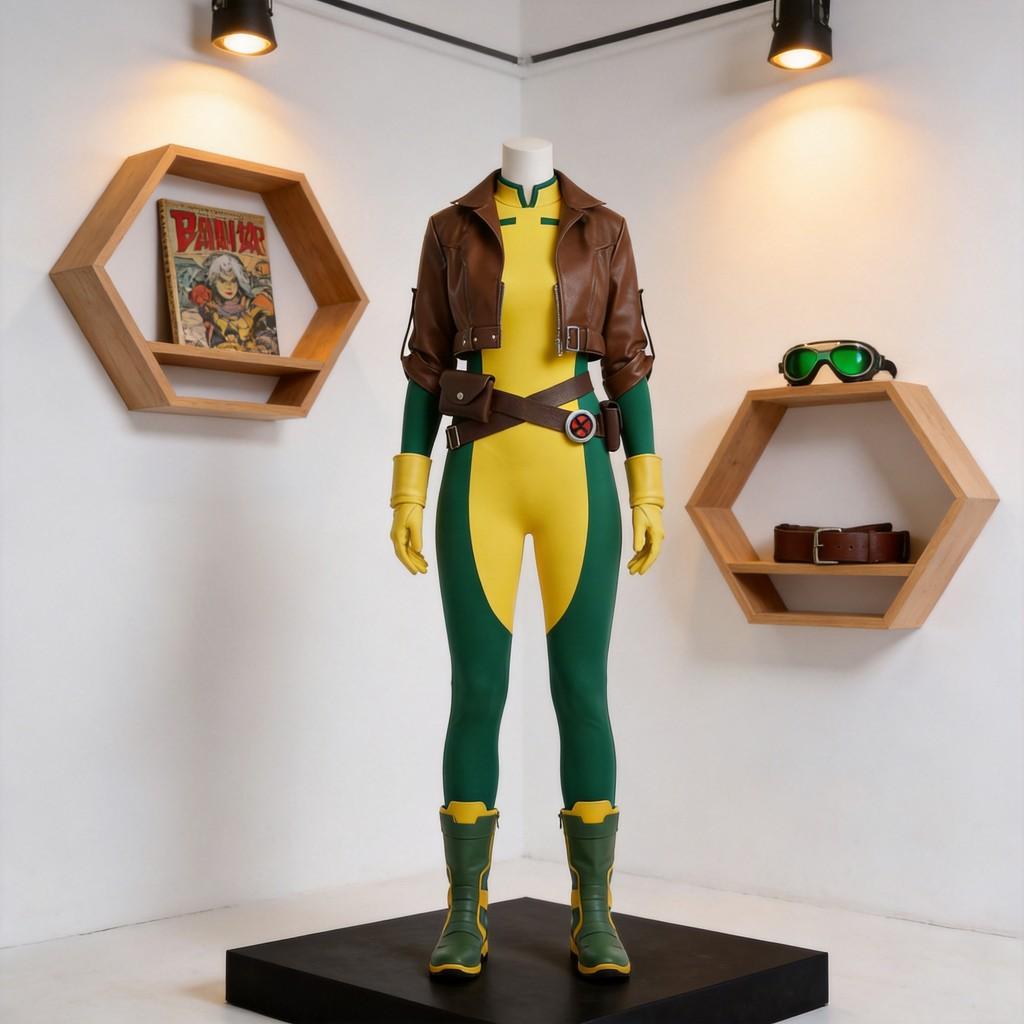 X Men Rogue Cosplay Costume Polyester Street Style For Anime And Gaming Events