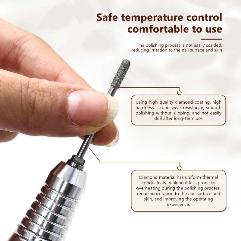 Diamond Nail Drill Bits Durable Material Multiple Uses For Home Diy Nail Art Cuticle Clean Gel Removing