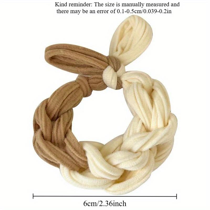 5pcs Korean High Elasticity Color Woven Headband, Durable Bow Headband, Daily Wear Headband