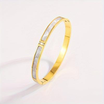 Złota bransoletka z diamentami, modna, wszechstronna, dla pary, ze stali tytanowej, biżuteria, bransoletka ze stali nierdzewnej