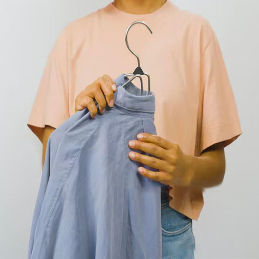 5pcs Foldable Clothes Hanger Stainless Steel Multifunctional Anti Slip Foldable Garment Hangers for Home Travel