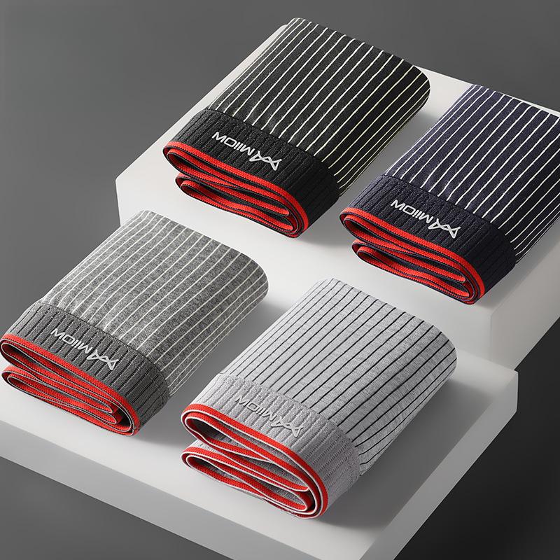 3pcs Men's Underwear with Flat Corners Short Stripes and Men's Underwear Boxer Brief