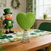 Creative Fluorescent Green Flocked Heart Shaped Tree Top Decoration, Irish Holiday-themed Ornament.