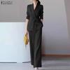 ZANZEA Women Long Sleeve Casual Blazer and Pants Two Piece Suit Sets