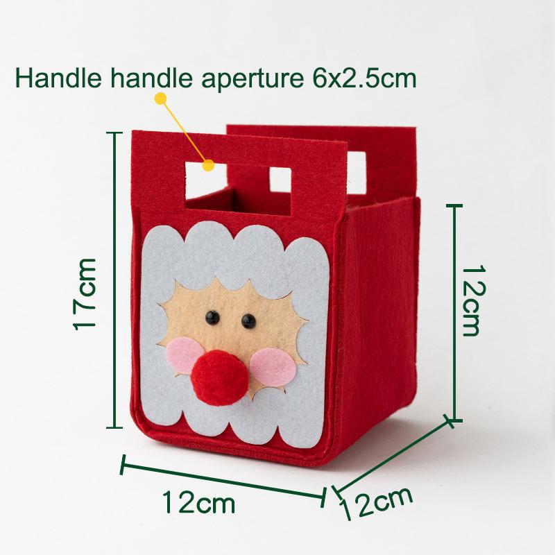 1PCS Christmas Gift Bag Creative Felt Cloth Children Candy Gift Bag Christmas Eve Handheld Portable Apple Bag