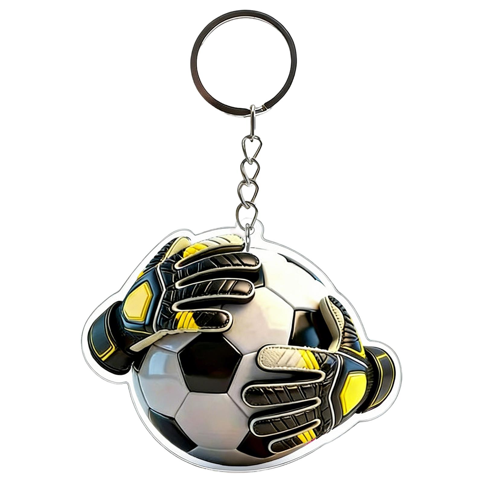 

2D Acrylic Transparent Defensive Player Glove Football Keychain One Size жовтий