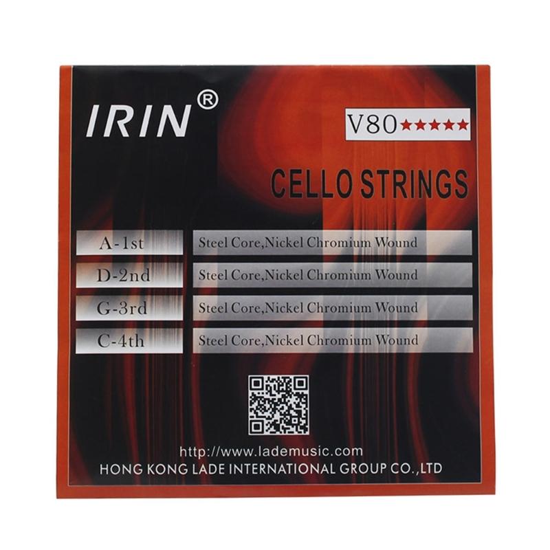 Cello Strings Replacement Full Sets with Steel Core Nickel Plated Ball End Nickel Chromium Wound Musical Instrument Part