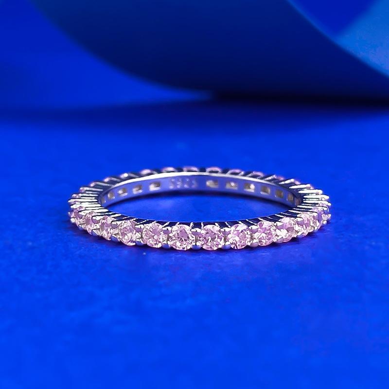 Spring And Summer Red Blue Green Thin Ring Personality Ring Thin Row Diamond Ring Wind