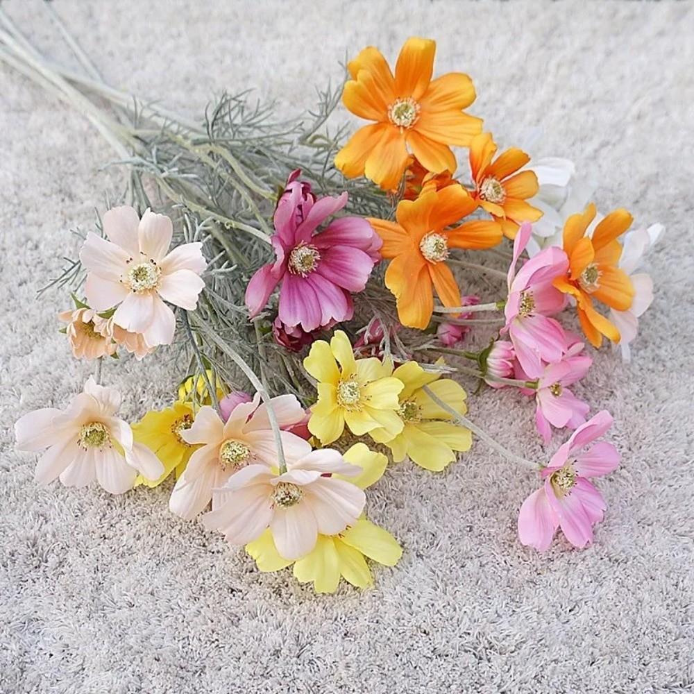 77CM Length Artificial Cosmos Flower Branch Elegant Design Fake Flowers  Photography Background